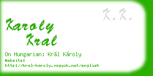 karoly kral business card