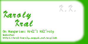 karoly kral business card
